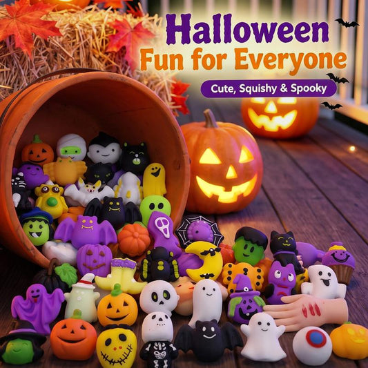 🎃 Halloween Squishies Party Favor Set – 30/60/90PCS Soft Squeeze Toys for Trick-or-Treat & Classroom Rewards