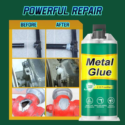 Metal Glue Heavy Duty 60g Strong Putty Epoxy Filler | Metal Repair Glue Heavy Duty for Ceramic Wood Glass Automotive Plumbing DIY Construction Stainless Steel