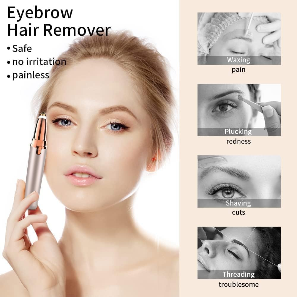 2 in 1 facial & eyebrow hair trimmer for Women,Portable Rechargeable Shaver