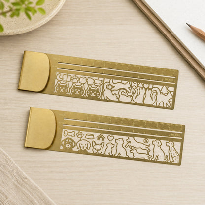 🐱✨ Cat Lover’s 3-in-1 Metal Bookmark Ruler | Bookmark, Ruler & Stencil