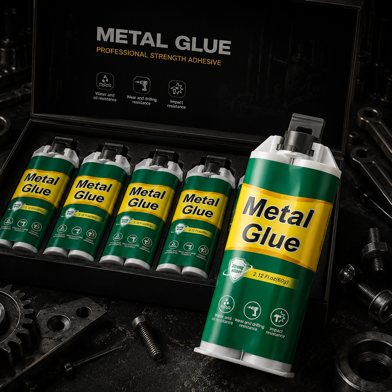 Metal Glue Heavy Duty 60g Strong Putty Epoxy Filler | Metal Repair Glue Heavy Duty for Ceramic Wood Glass Automotive Plumbing DIY Construction Stainless Steel