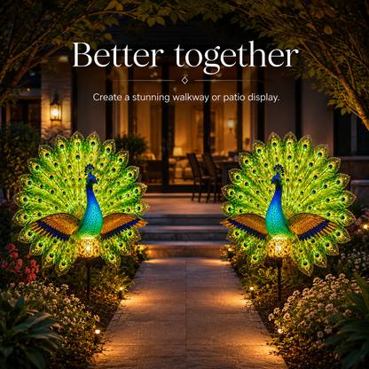 Solar Peacock Garden Sculpture
