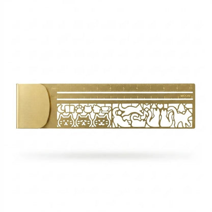 🐱✨ Cat Lover’s 3-in-1 Metal Bookmark Ruler | Bookmark, Ruler & Stencil