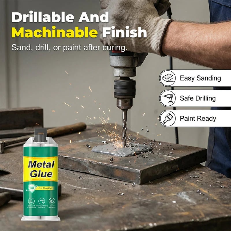 Metal Glue Heavy Duty 60g Strong Putty Epoxy Filler | Metal Repair Glue Heavy Duty for Ceramic Wood Glass Automotive Plumbing DIY Construction Stainless Steel