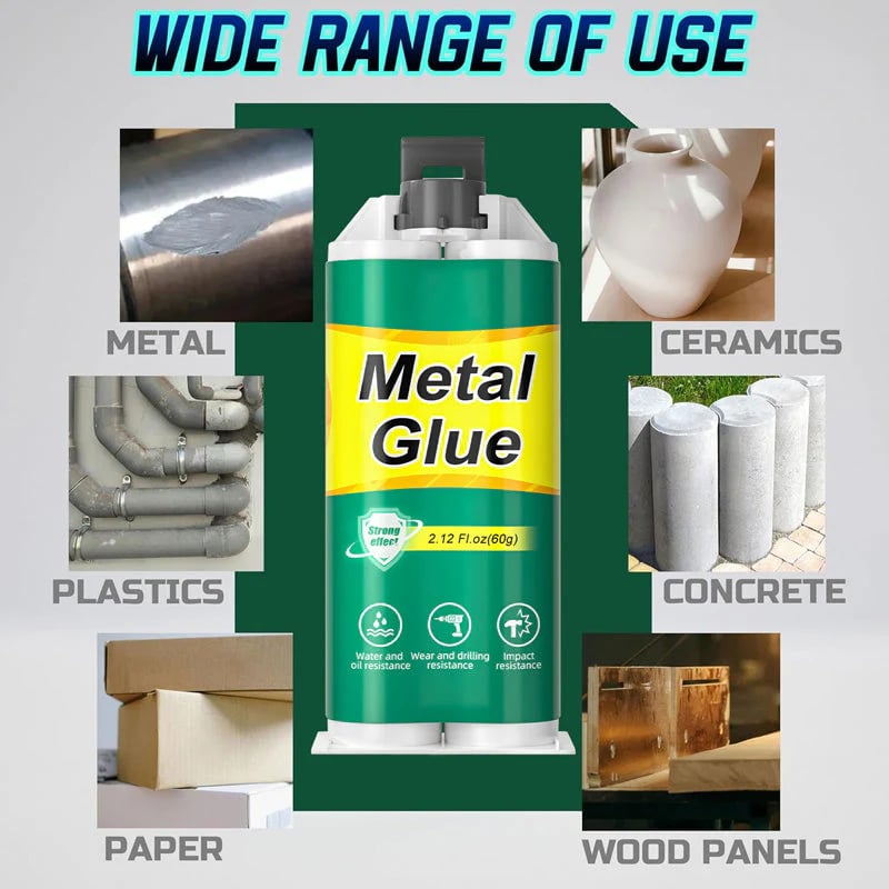 Metal Glue Heavy Duty 60g Strong Putty Epoxy Filler | Metal Repair Glue Heavy Duty for Ceramic Wood Glass Automotive Plumbing DIY Construction Stainless Steel