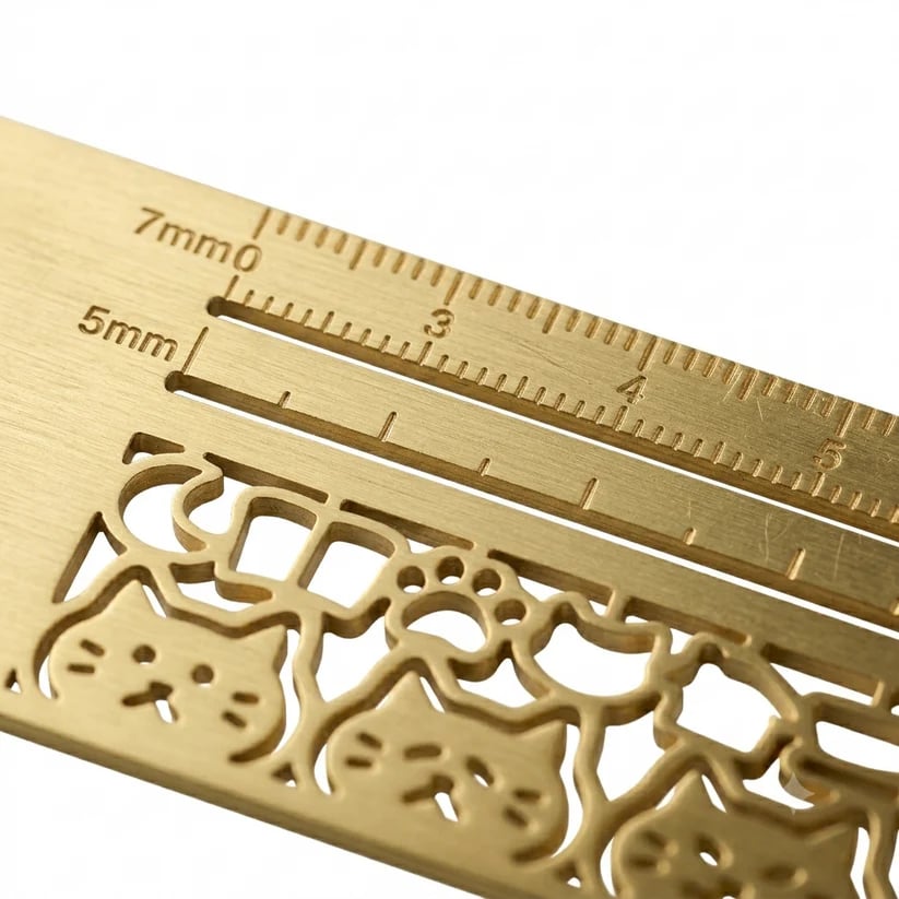 🐱✨ Cat Lover’s 3-in-1 Metal Bookmark Ruler | Bookmark, Ruler & Stencil